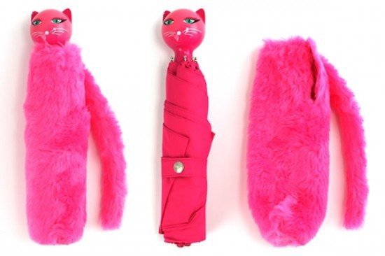 Розовый зонт-кошка