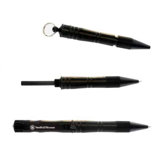Черная тактическая ручка Smith&Wesson с огнивом
