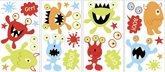 Monsters Glow in the Dark Wall Decals