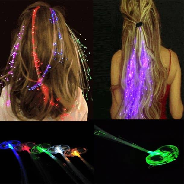 Fiber Optic Lights Up Hair Barrette Braid