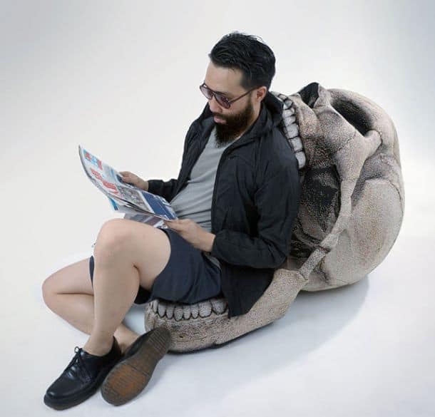 Giant Skull Chair With Movable Jaw