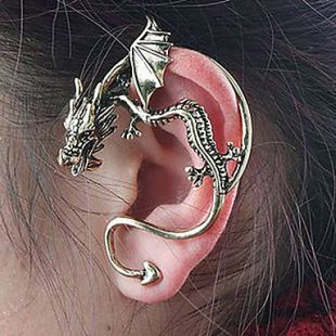 retro stereo dragon stud earring