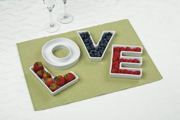 Ivy Lane Design Ceramic Love Letter Dish, Letter E