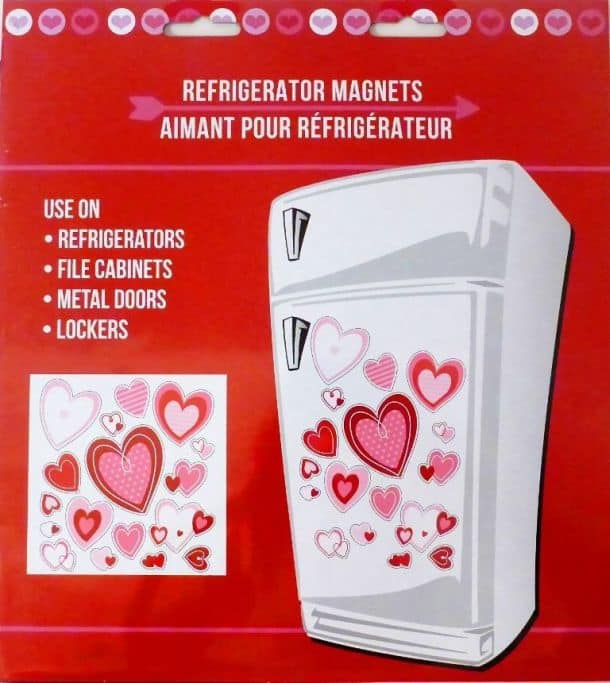 Valentine's Day Decoration Heart Shaped Red & Pink Magnets Set Decor