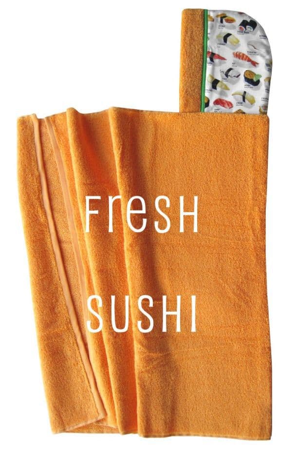 Fresh Sushi Hoodie Towel