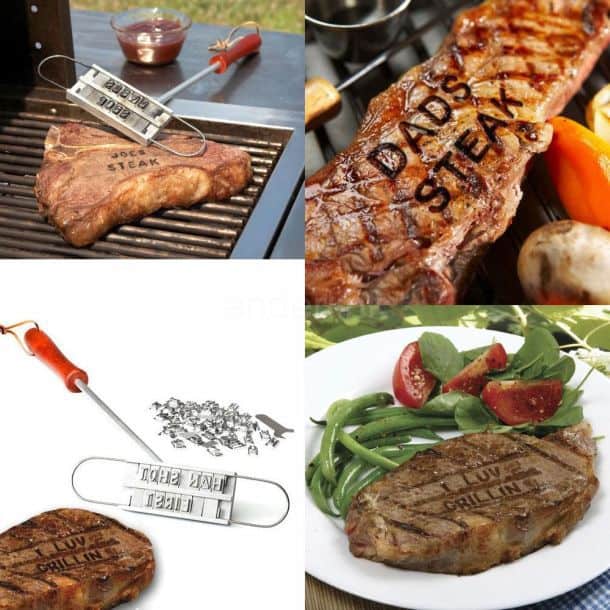 BBQ Barbeque Branding Iron Tool Changeable Letters Meat Steak