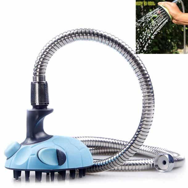Dele Pet Shower Brush Nozzle Massage Shower Head with Pipe