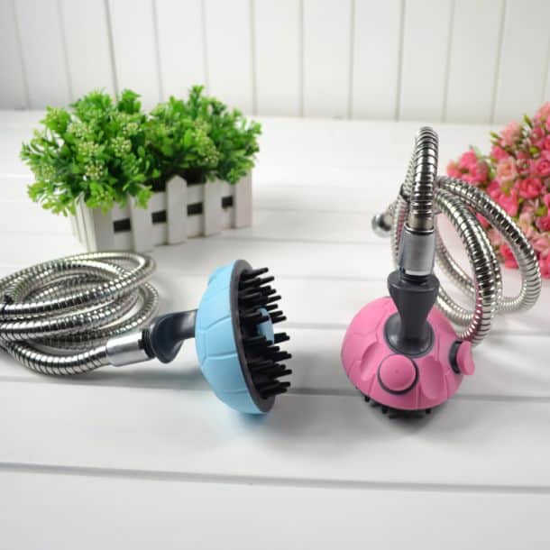 Dele Pet Shower Brush Nozzle Massage Shower Head with Pipe