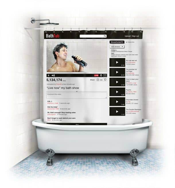 Штора для ванной «Звезда YouTube»