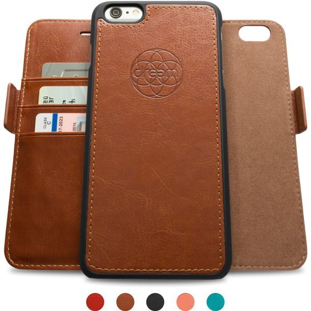 Кожаный чехол для телефона iPhone 6-6s с фолио бумажником от компании Dreem
