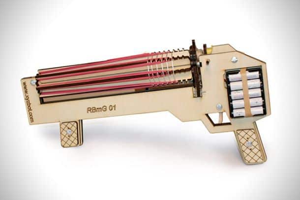 Деревянный пулемет для стрельбы канцелярскими резинками RBmG 01