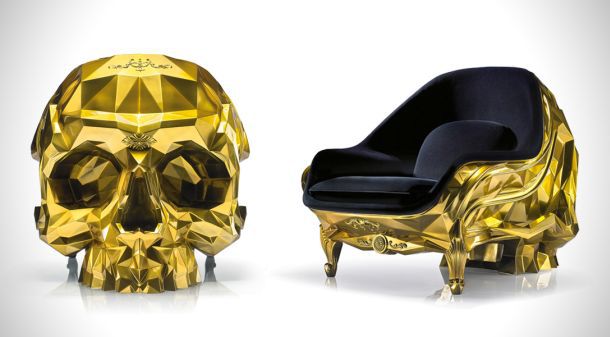 Золотой трон в форме черепа