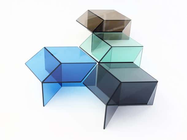 Дизайнерские стеклянные столы Isom от Себастьяна Шерера