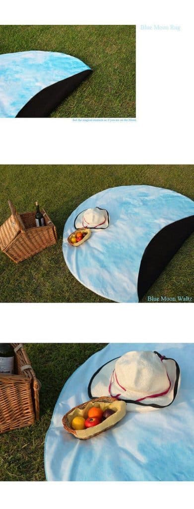 Коврик для пикника с реалистичным изображением Луны Blue Moon Waltz