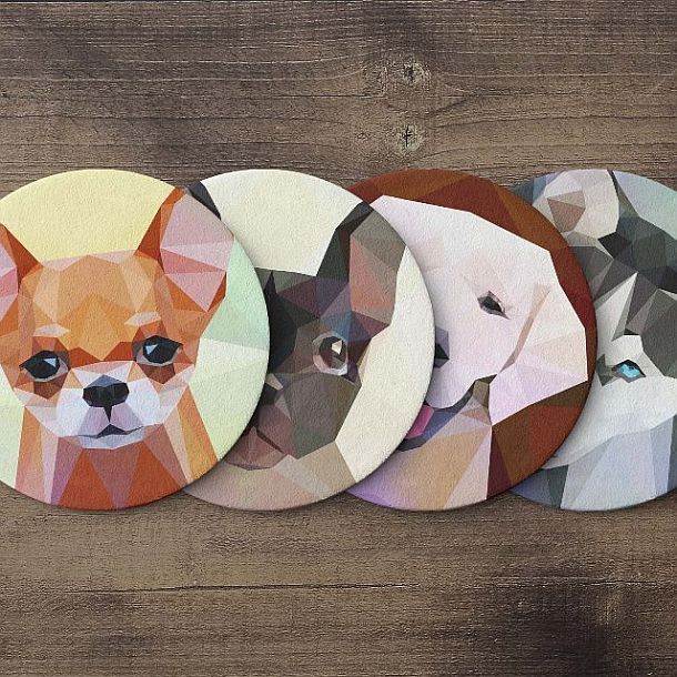 Комплект костеров Geometric Dogs