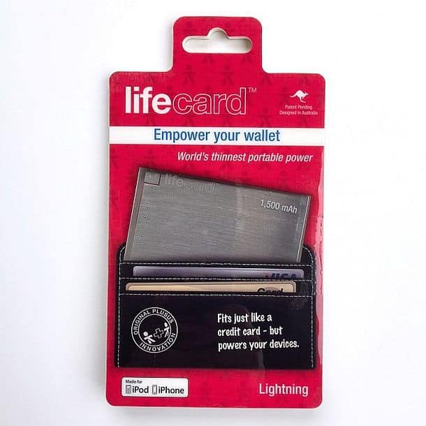 Резервный аккумулятор размером с банковскую карточку PlusUs LifeCard