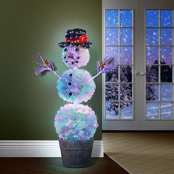 Декоративный оптоволоконный снеговик Light Show Snowman