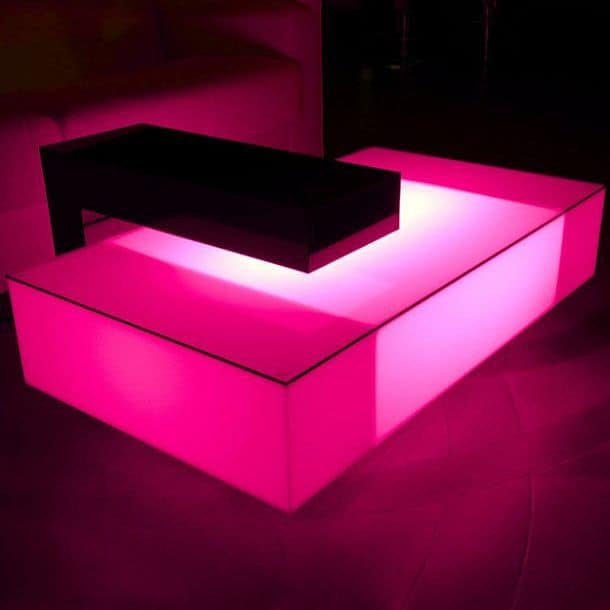 Дизайнерский журнальный столик с подсветкой