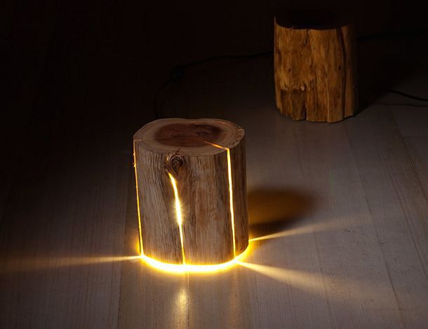 Напольный светильник-пень Cracked Log Lamp