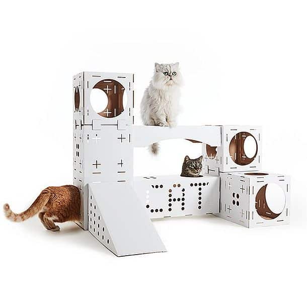 Модульный кошачий игровой домик из картона