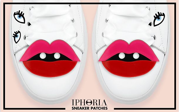 Шнурки с пластиковыми накладками для кроссовок Sneaker Patch Set Lips