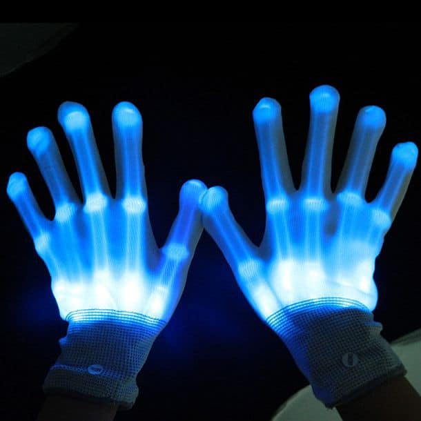 Скелетообразные светодиодные перчатки
