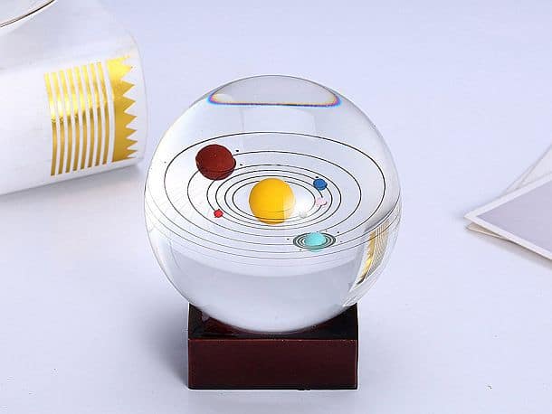 Декоративный хрустальный шар с Солнечной системой