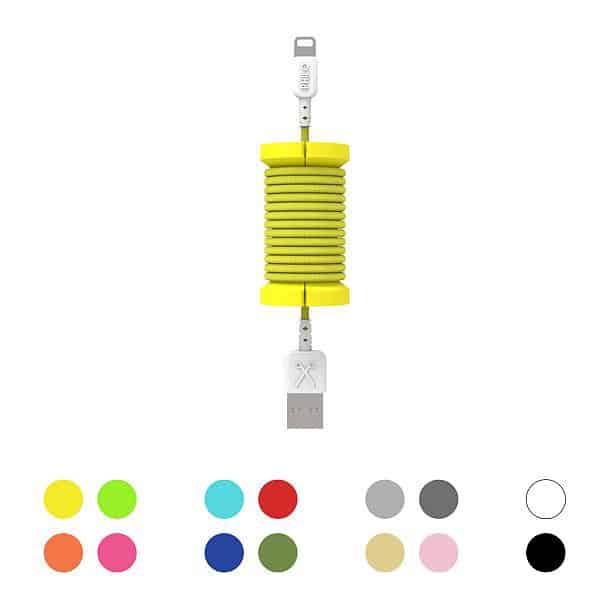 Светящийся Lightning-USB кабель с катушкой Neon