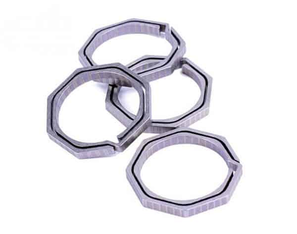 Восьмиугольное титановое кольцо для ключей