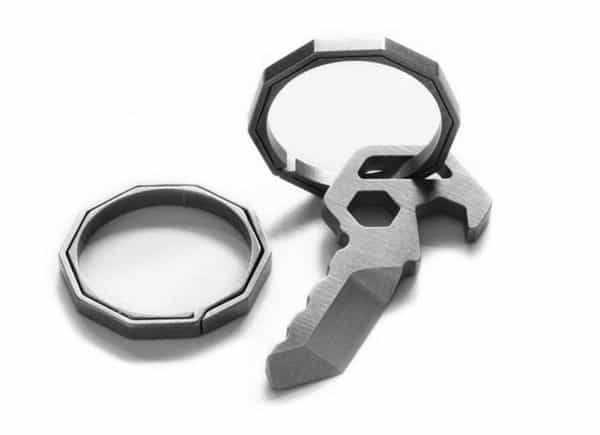 Восьмиугольное титановое кольцо для ключей