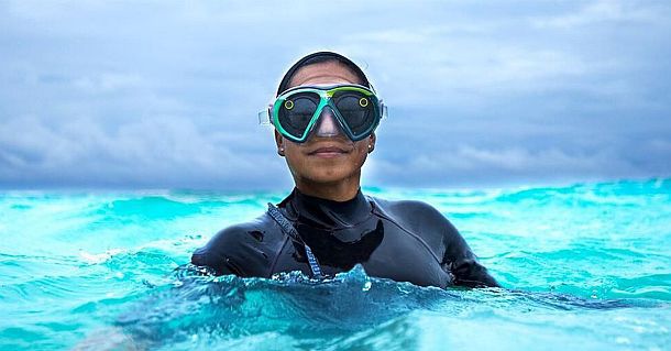 Маска для подводного плавания, совместимая с очками для Snapchat