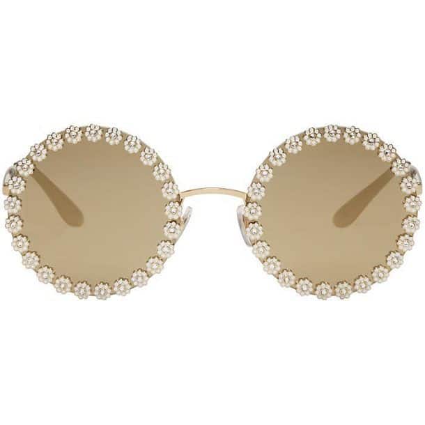 Солнцезащитные очки со стразами Gold Studded Daisy от Dolce and Gabbana
