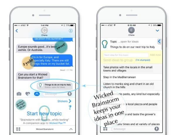 Wicked Brainstorm - приложение для мозговых штурмов через iMessage