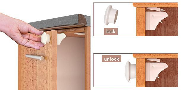 Безопасные для детей магнитные защелки на двери шкафов