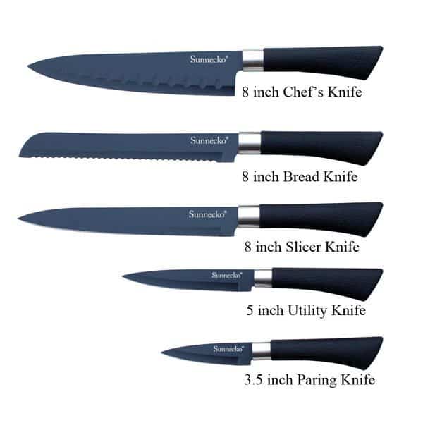 Ножи Sunnecko с покрытием синего цвета