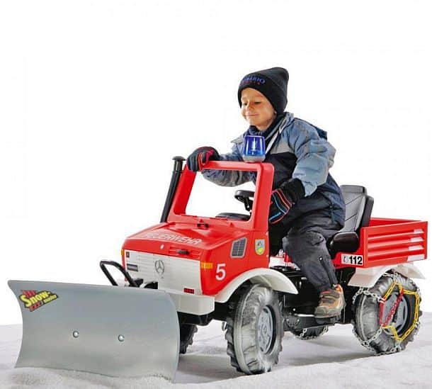 Детская педальная пожарная машина со снегоуборочным ковшом Rolly Toys
