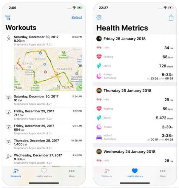 Приложение HealthFit - экспорт фитнес-метрик Apple Watch