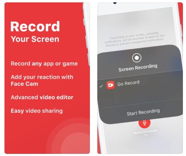 Go Record - приложение для записи видео с экрана iPhone