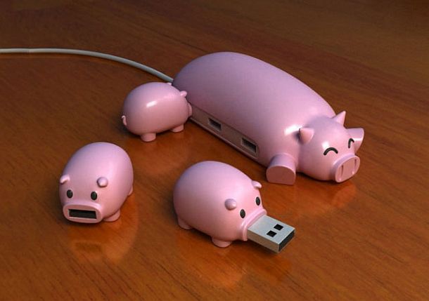 USB хаб в виде свинки с поросятами Pig USB Hub