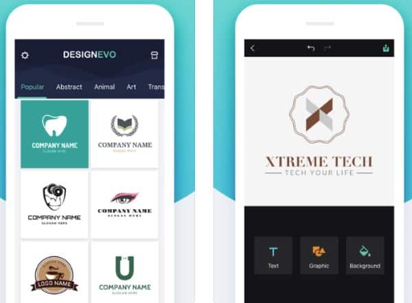 DesignEvo - бесплатное приложение для создания логотипов