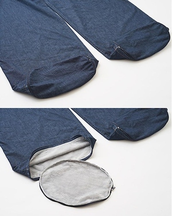 Двойной спальный мешок в виде гигантских джинсов