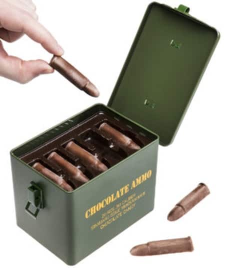 Подарочный цинк с шоколадными пулями