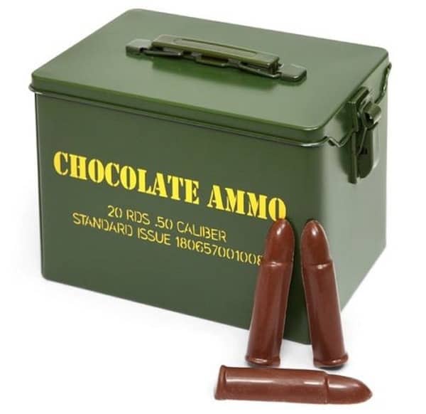 Подарочный цинк с шоколадными пулями