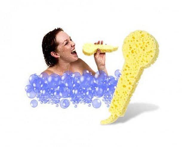 Губка для любителей петь в душе Shower Sponge Microphone.