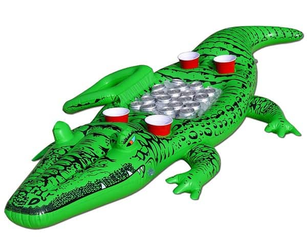 Надувной аллигатор со встроенным холодильником для напитков