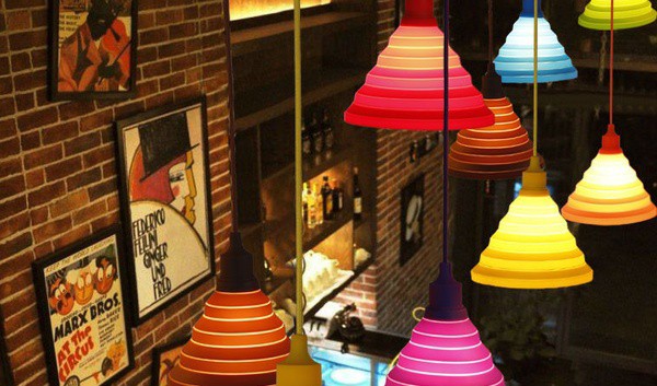 Красочные силиконовые светильники-гармошки на потолок