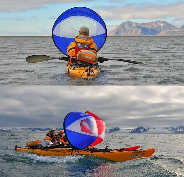 Круглый самораскрывающийся лодочный парус WindPaddle Scout Kayak Sai