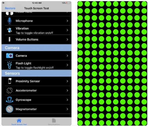 Touchscreen Test - диагностическое приложение для iPhone