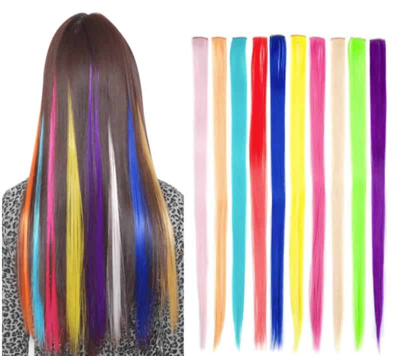 Цветные пряди искусственных волос XCCOCO