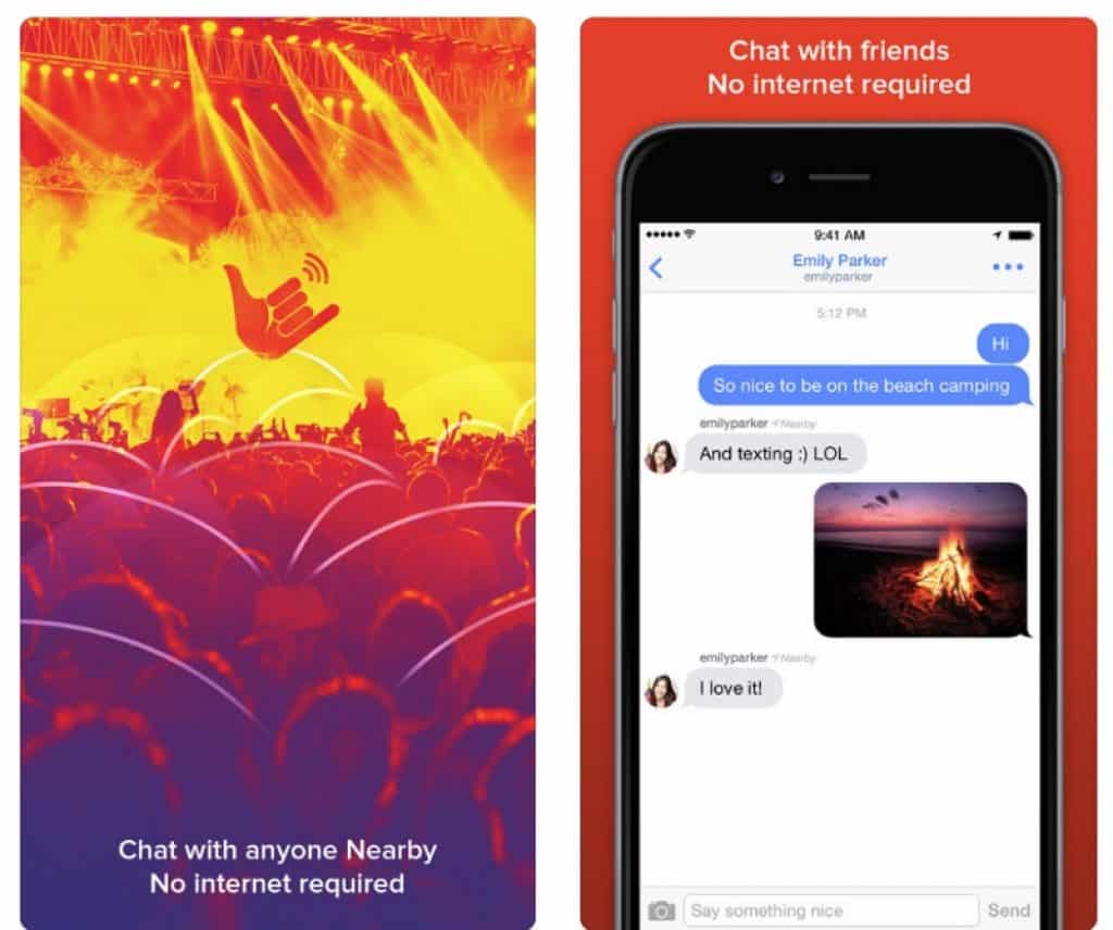 Firechat. Anyone nearby.